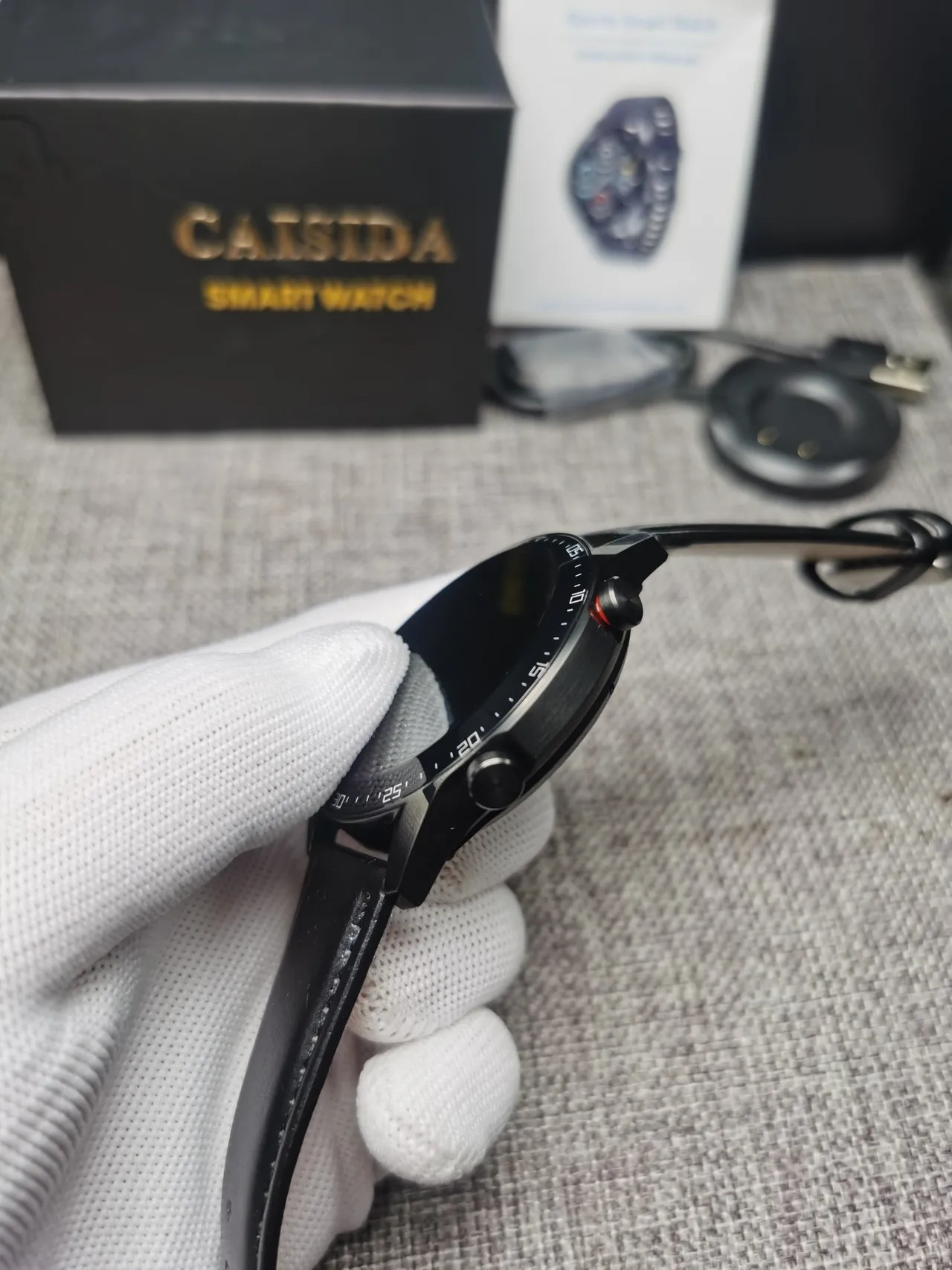 CAISIDA কালো নীল ম্যাট কেস সিলিকন স্ট্র্যাপ খেলা ঘড়ি 4