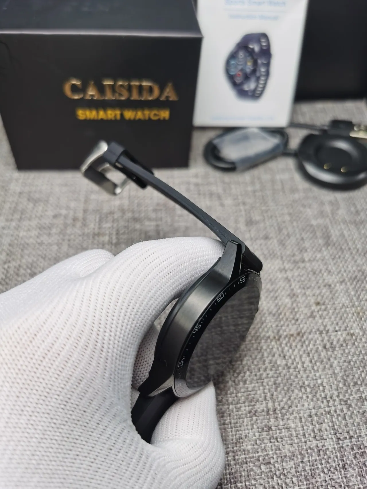 CAISIDA কালো নীল ম্যাট কেস সিলিকন স্ট্র্যাপ খেলা ঘড়ি 8
