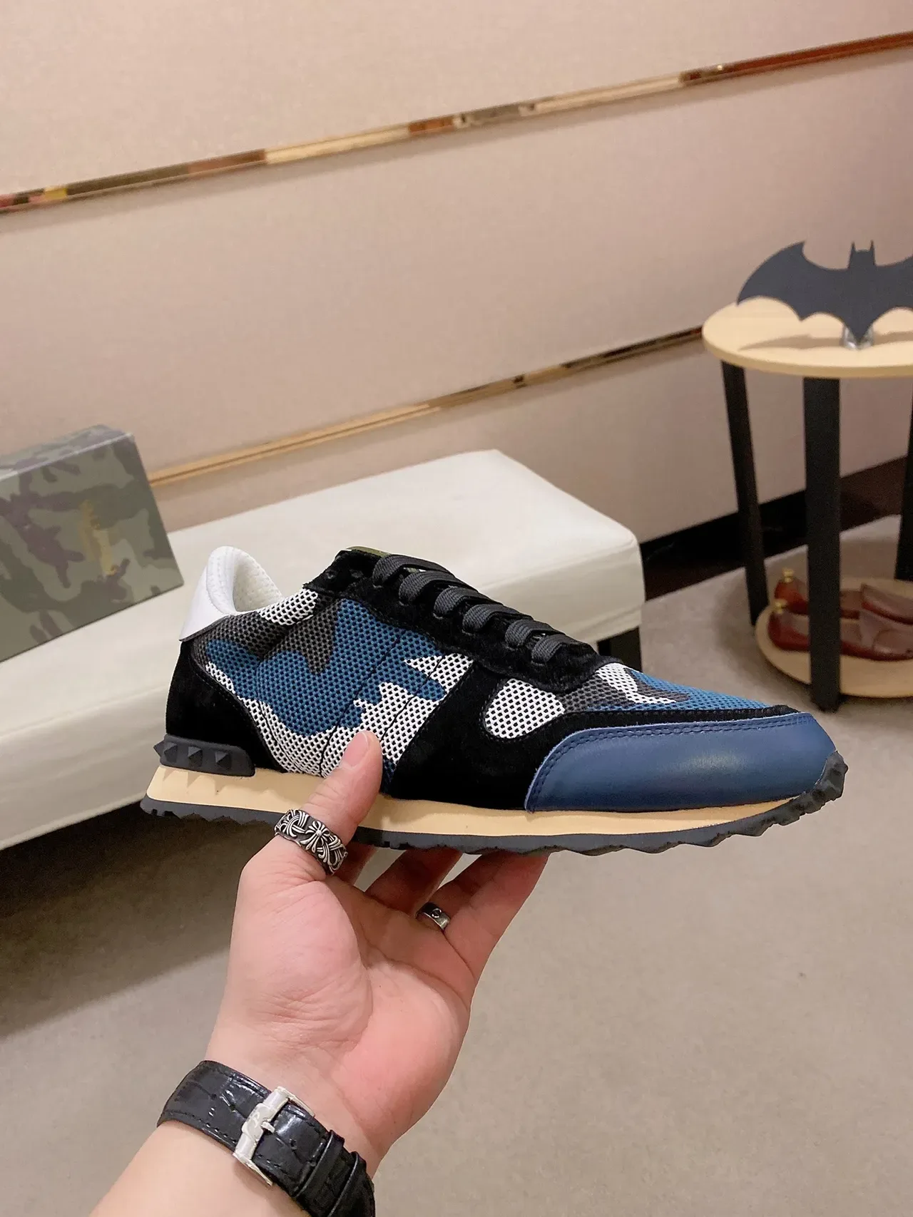 Camouflage Mesh and Suede Low-Top Lifestyle Sneaker 4