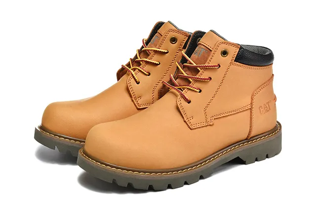 CAT Tan Leather Lace-Up Work Boots 4