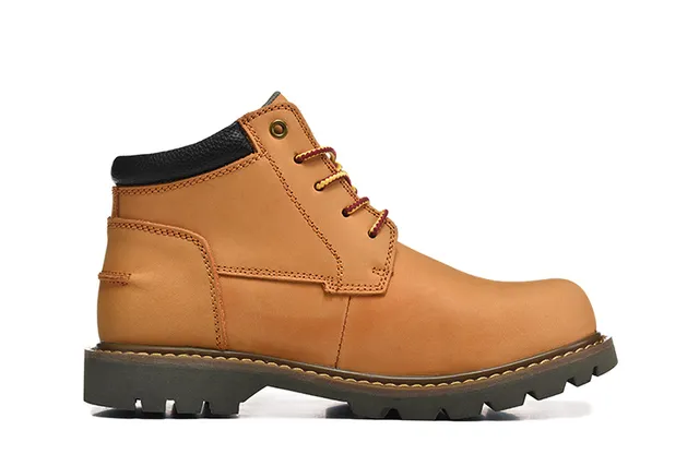CAT Tan Leather Lace-Up Work Boots 5