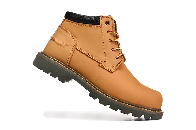 CAT Tan Leather Lace-Up Work Boots 6