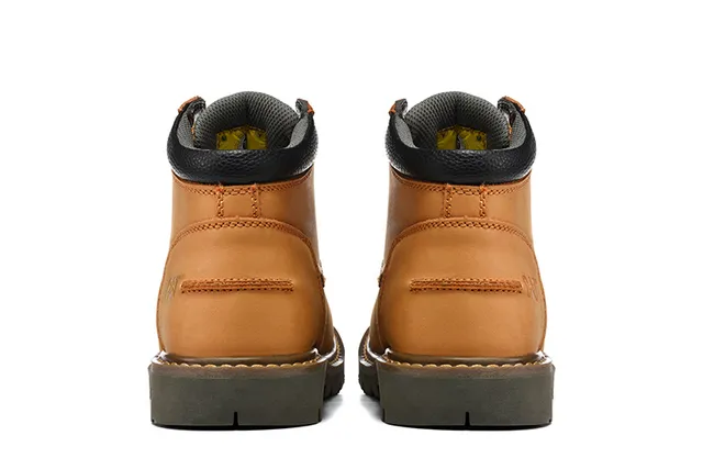 CAT Tan Leather Lace-Up Work Boots 8