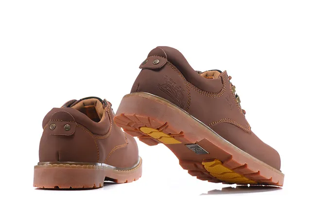 CAT Yellow Brown Mustard Leather Gum Rubber Sole Work Boots 2