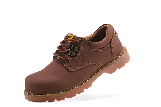 CAT Yellow Brown Mustard Leather Gum Rubber Sole Work Boots 4