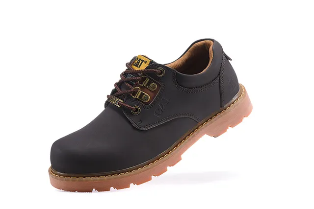 CAT Yellow Brown Mustard Leather Gum Rubber Sole Work Boots 11
