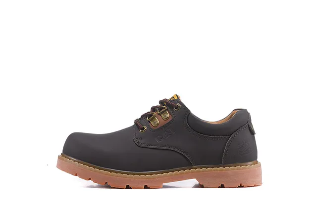 CAT Yellow Brown Mustard Leather Gum Rubber Sole Work Boots 14
