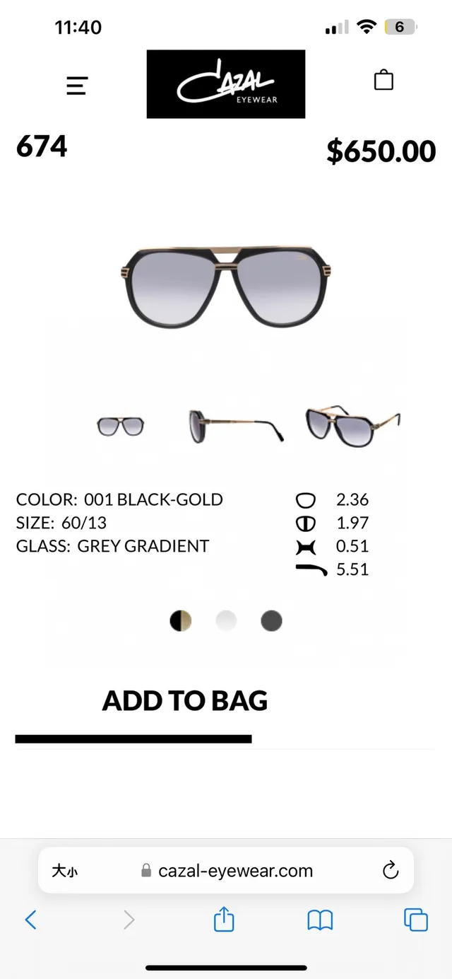 Cazal 674 Grey-Silver Double-Bridge Aviator Sunglasses 2