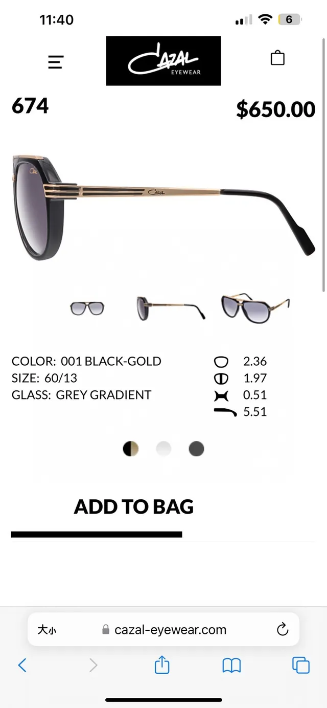 Cazal 674 Grey-Silver Double-Bridge Aviator Sunglasses 3
