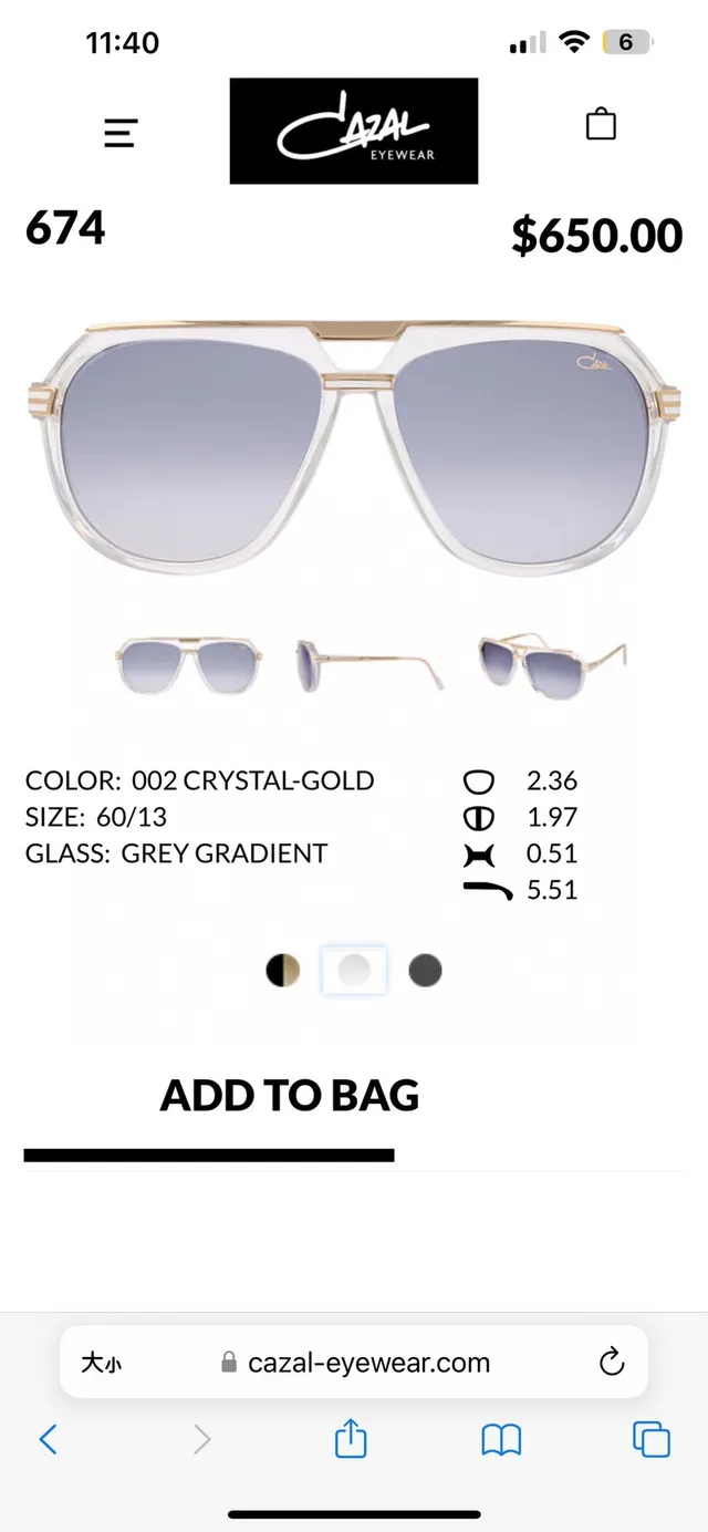 Cazal 674 Grey-Silver Double-Bridge Aviator Sunglasses 5