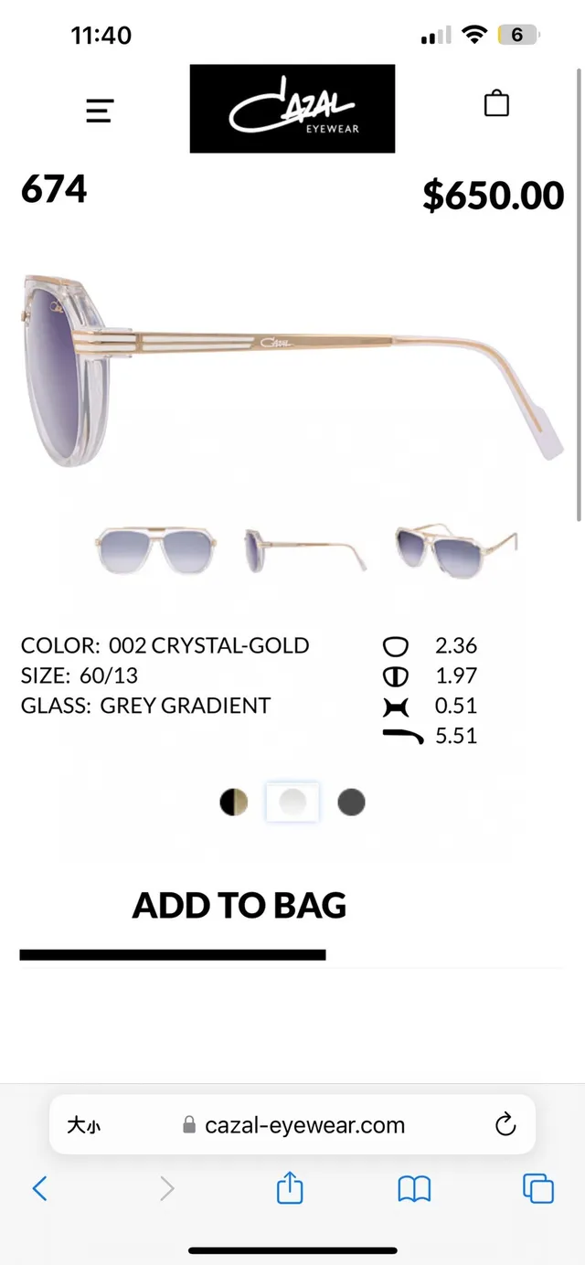 Cazal 674 Grey-Silver Double-Bridge Aviator Sunglasses 6