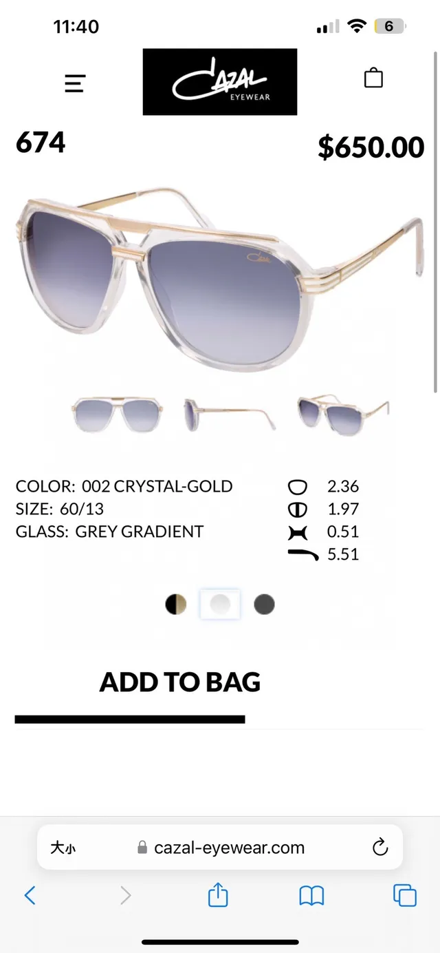 Cazal 674 Grey-Silver Double-Bridge Aviator Sunglasses 7