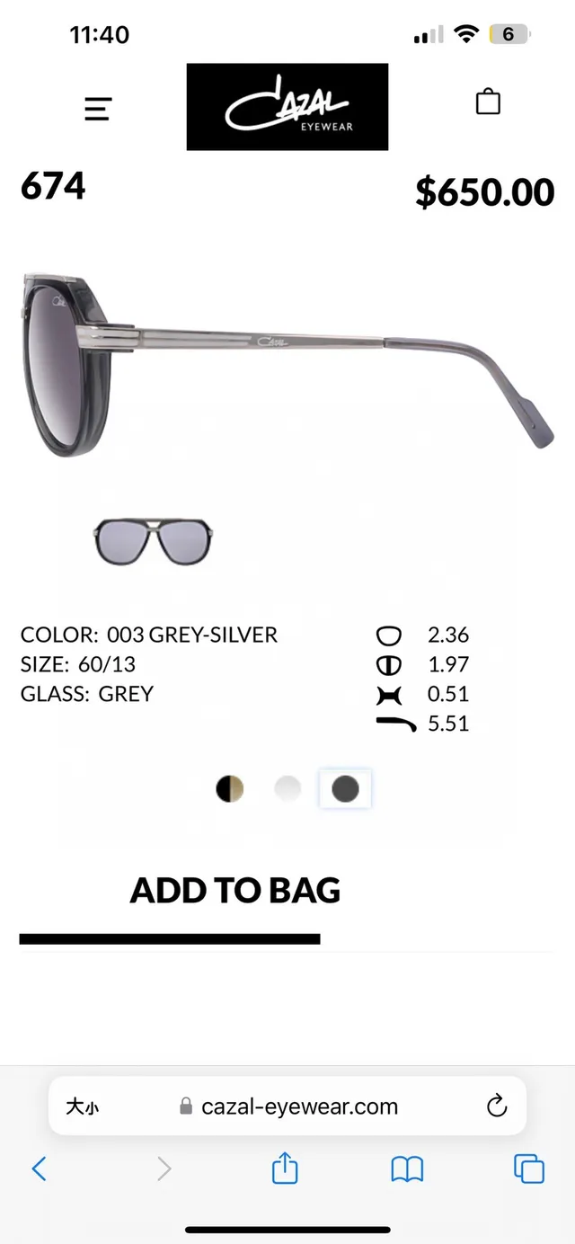 Cazal 674 Grey-Silver Double-Bridge Aviator Sunglasses 9