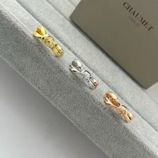CHAUMET Liens Gold Silver Bow-Knot Motif Polished Metal Ring