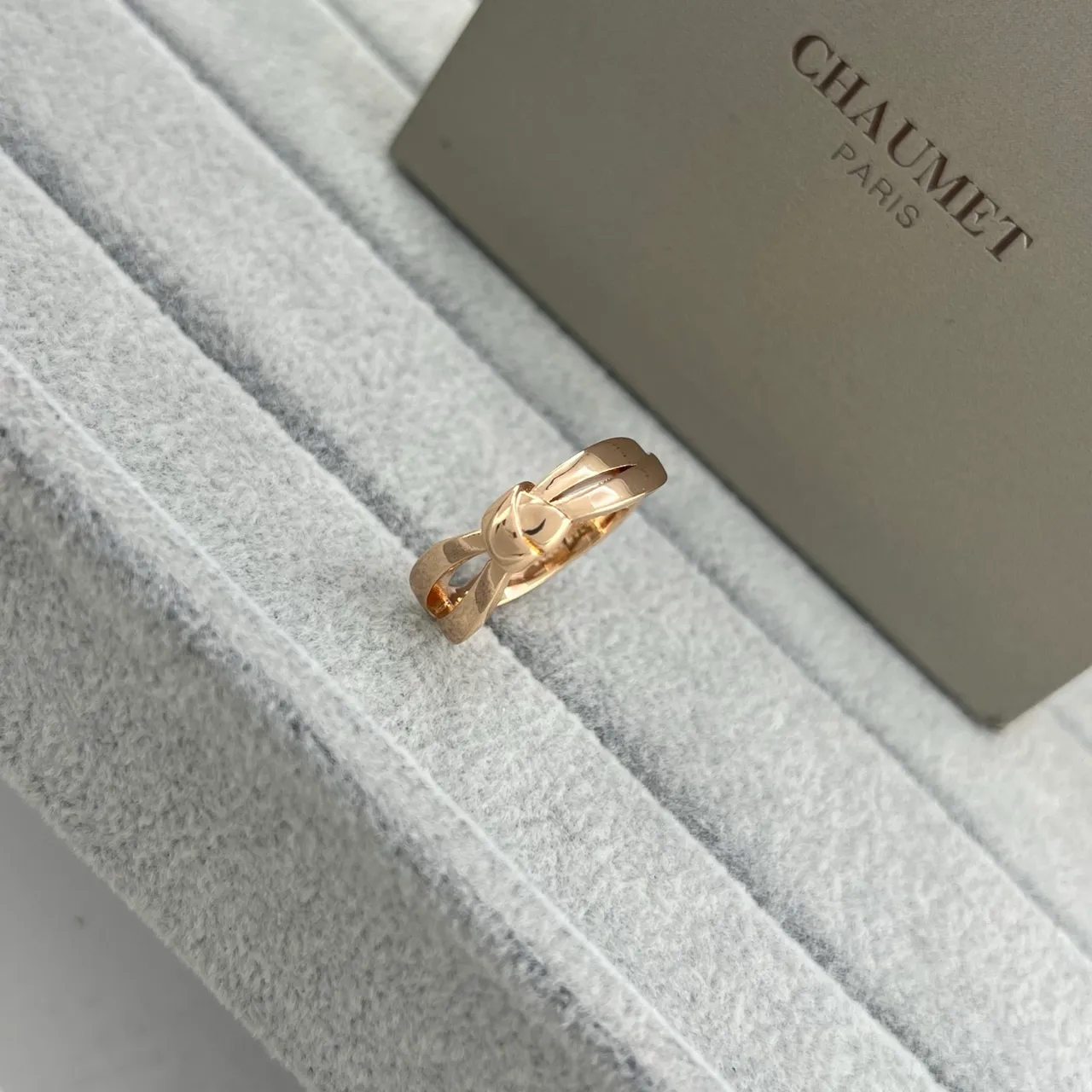 CHAUMET Liens Gold Silver Bow-Knot Motif Polished Metal Ring 4