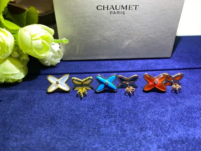 CHAUMET Liens X-Shaped Enamel Stud Earrings 6