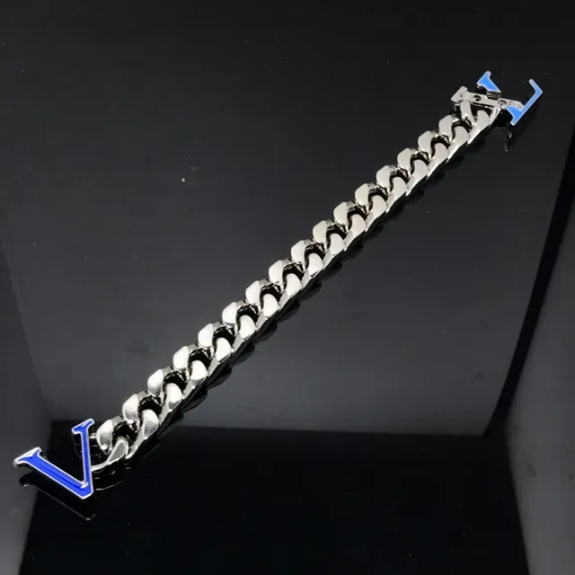 Chunky Curb Chain Enamel Logo Bracelet 4