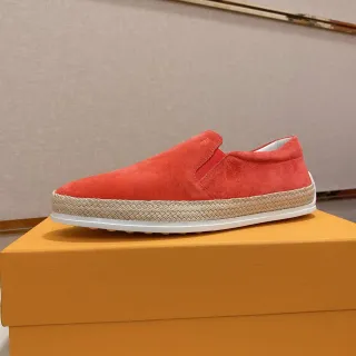 Coral Suede Slip-On Espadrille Boat Shoe