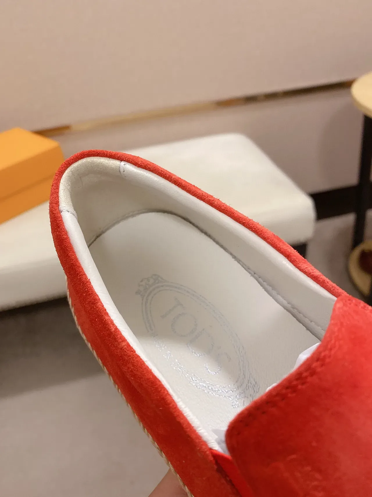 Coral Suede Slip-On Espadrille Boat Shoe 5
