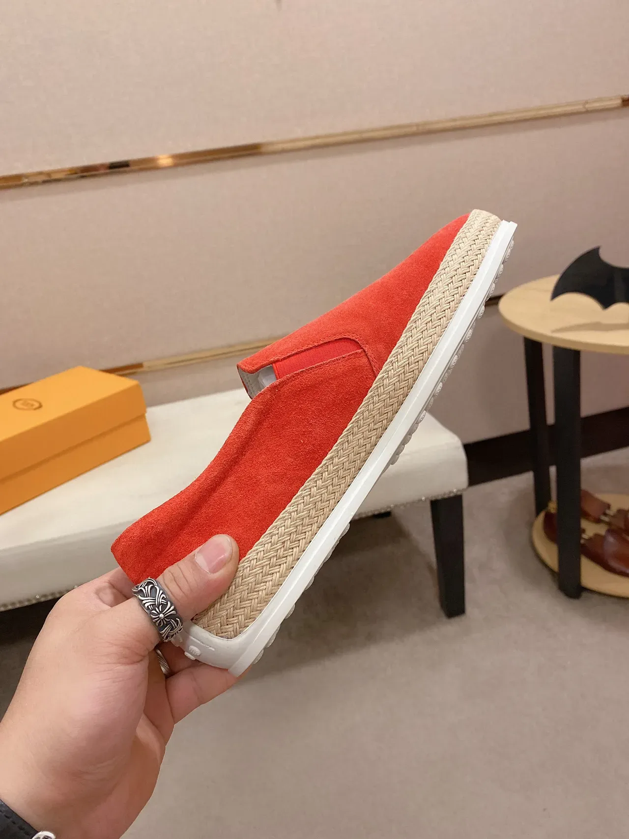 Coral Suede Slip-On Espadrille Boat Shoe 6
