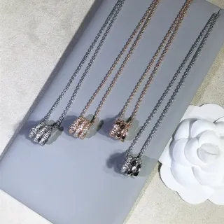 Crystal Pavé Multi-Row Stacked Motif Pendant Necklaces