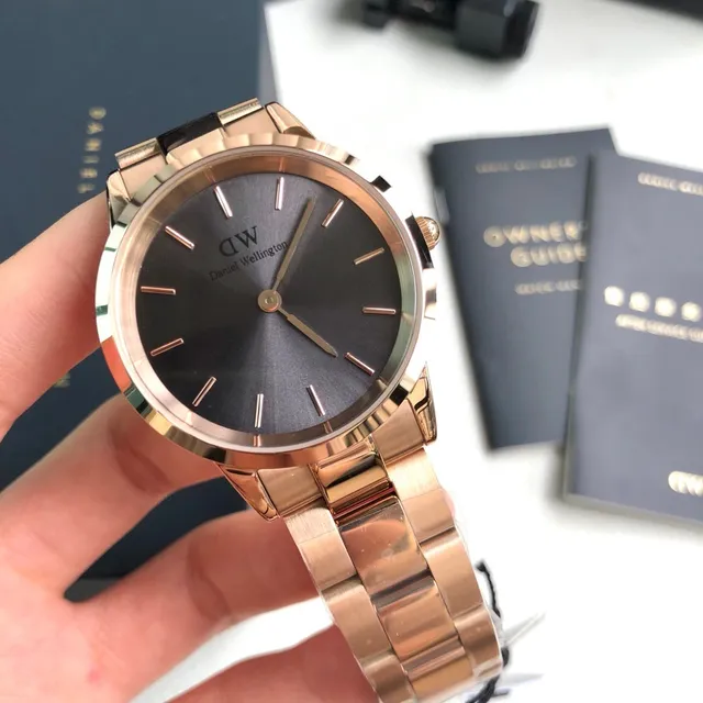 Daniel Wellington Classic Petite Montre Or Rose Cadran Gris Foncé Quartz 2