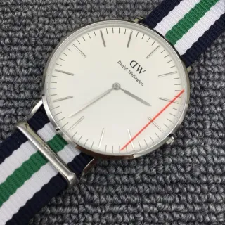 Daniel Wellington ক্লাসিক সাদা নেভি মিনিমালিস্ট ডায়াল স্টেইনলেস স্টিল কেস কোয়ার্টজ ঘড়ি