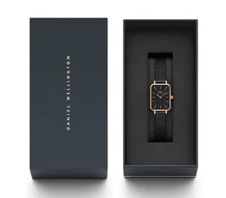 Daniel Wellington Petite Black Gold Rectangular Case Minimalist Dial Quartz Watch 4