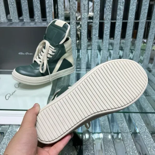 Dark Green and Beige High-Top Platform Lifestyle Sneakers 7