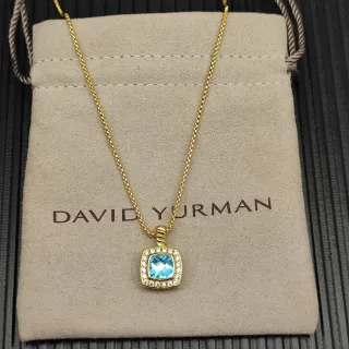 David Yurman Albion 蓝顶宝石和钻石光环吊坠项链