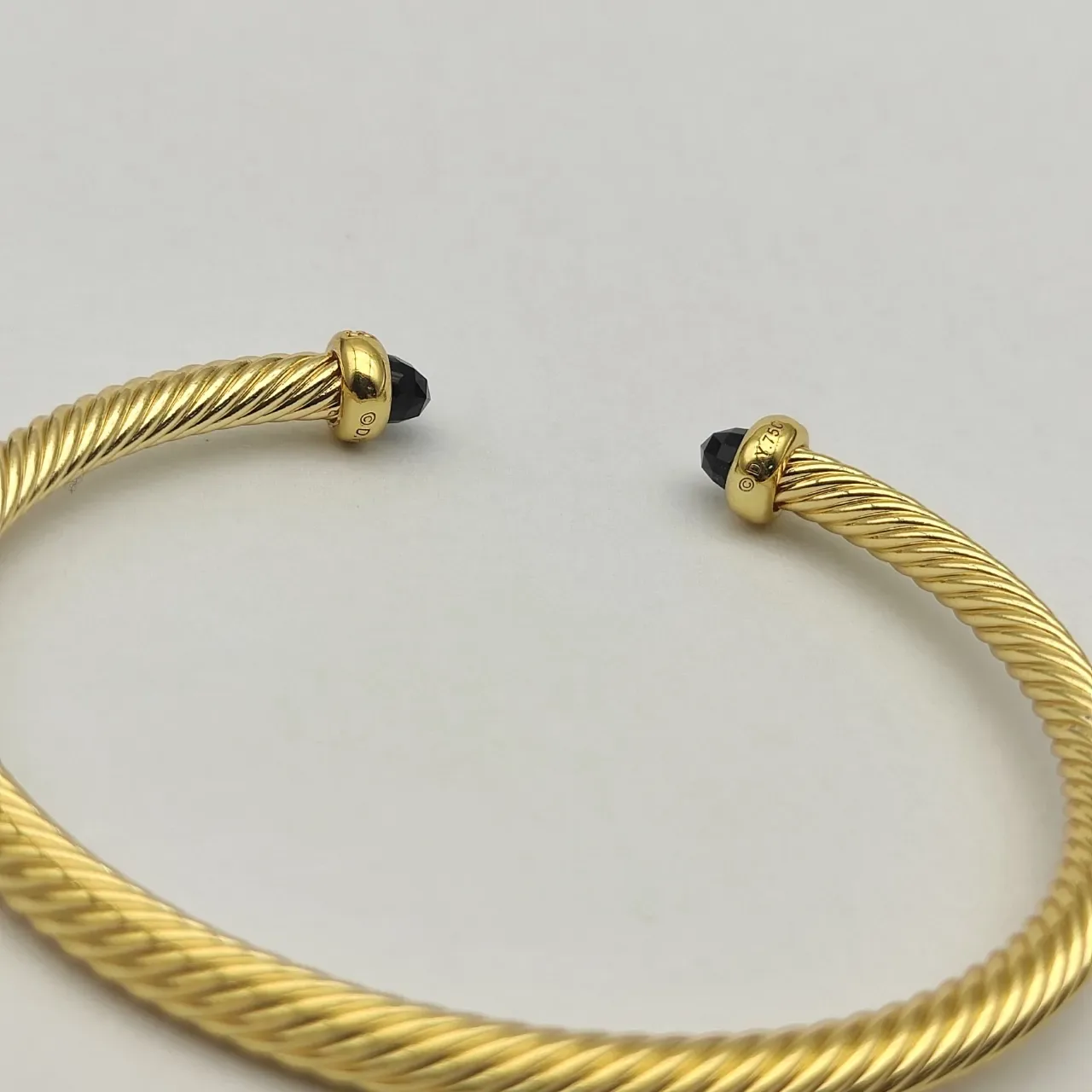 David Yurman Cable Classic Twisted Gold-Tone and Black Onyx Bracelet 5