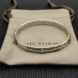 David Yurman Cable Classics pulseira com recorte geométrico de diamante