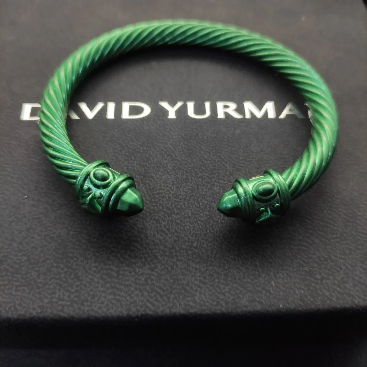 David Yurman Cable Classics Serpent Green Twisted Head Terminals Bracelet 5