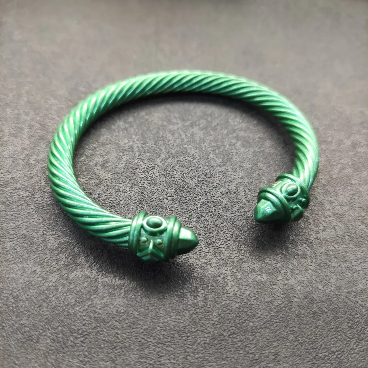 David Yurman Cable Classics Serpent Green Twisted Head Terminals Bracelet 7