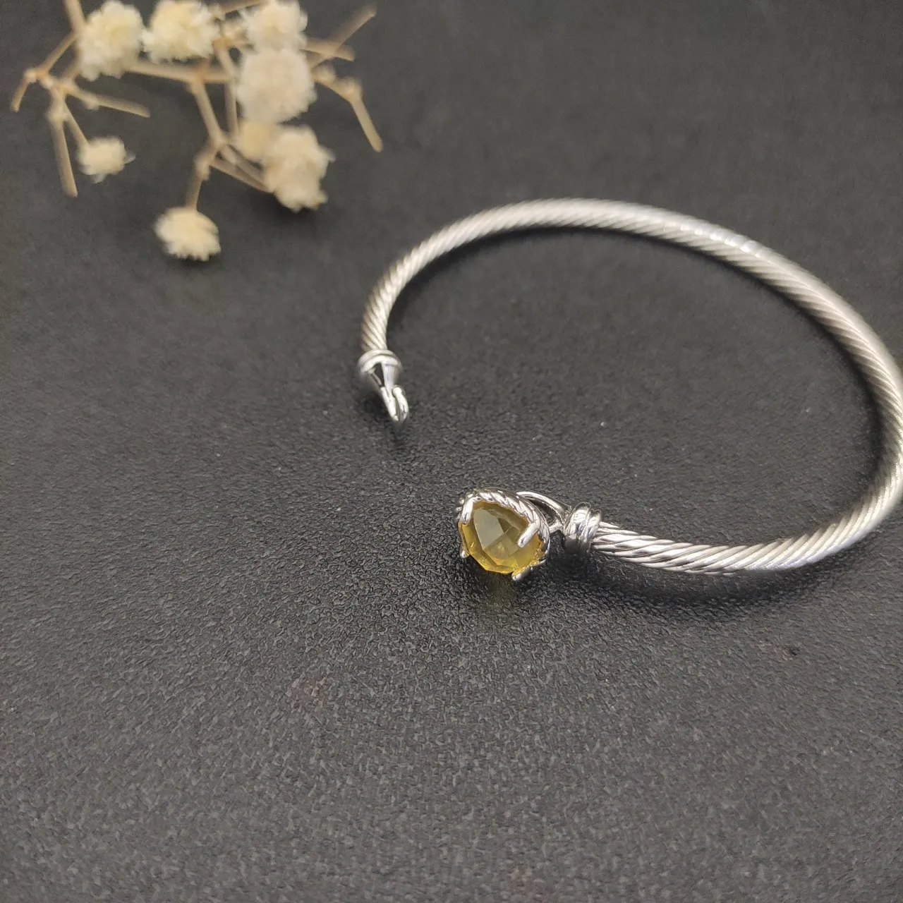 David Yurman Cable Classics Yellow Citrine Bracelet 7