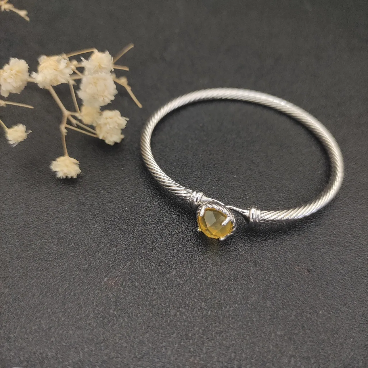 David Yurman Cable Classics Yellow Citrine Bracelet 8