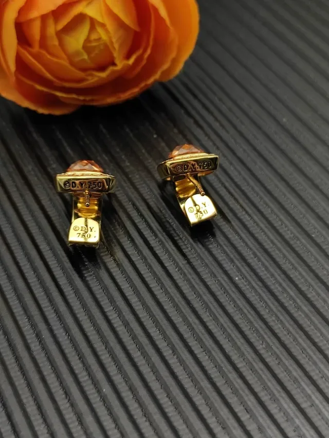 David Yurman Cable Collectibles Square Cushion-Cut Stone Pavé Halo Earrings 5
