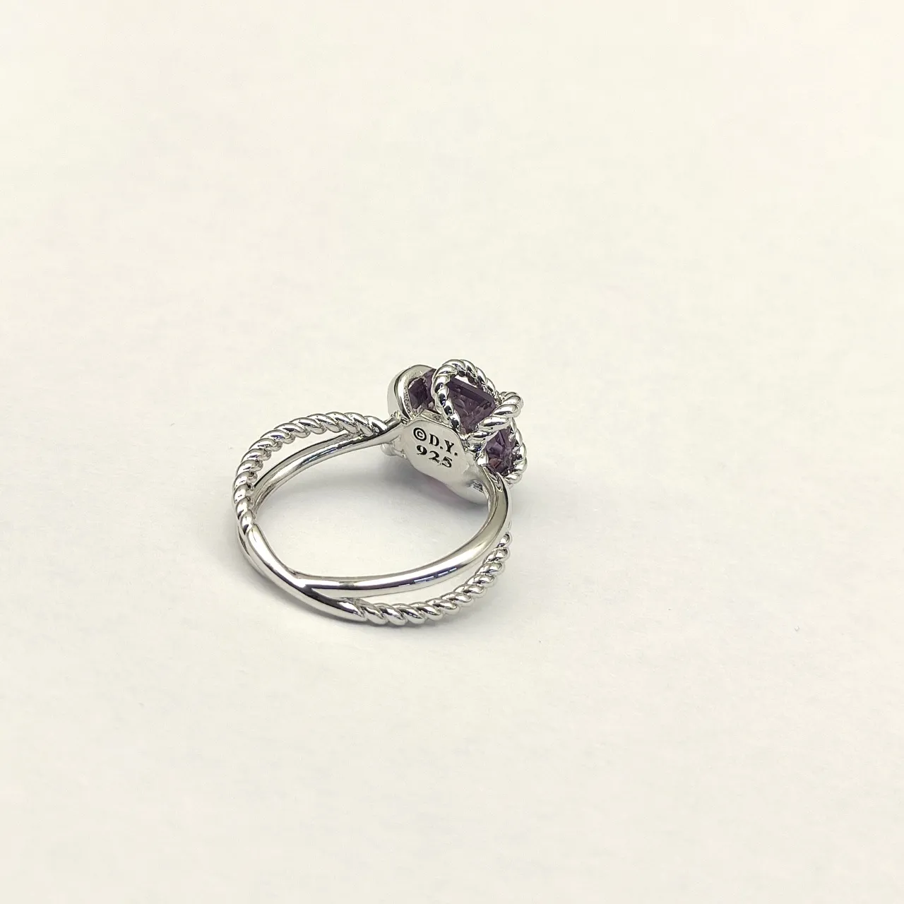 David Yurman Cable Love Knot Purple Gemstone Ring 4