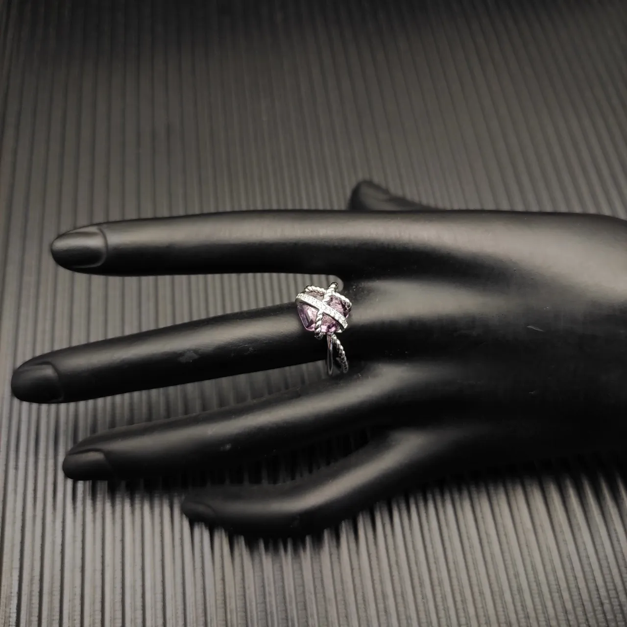 David Yurman Cable Love Knot Purple Gemstone Ring 6