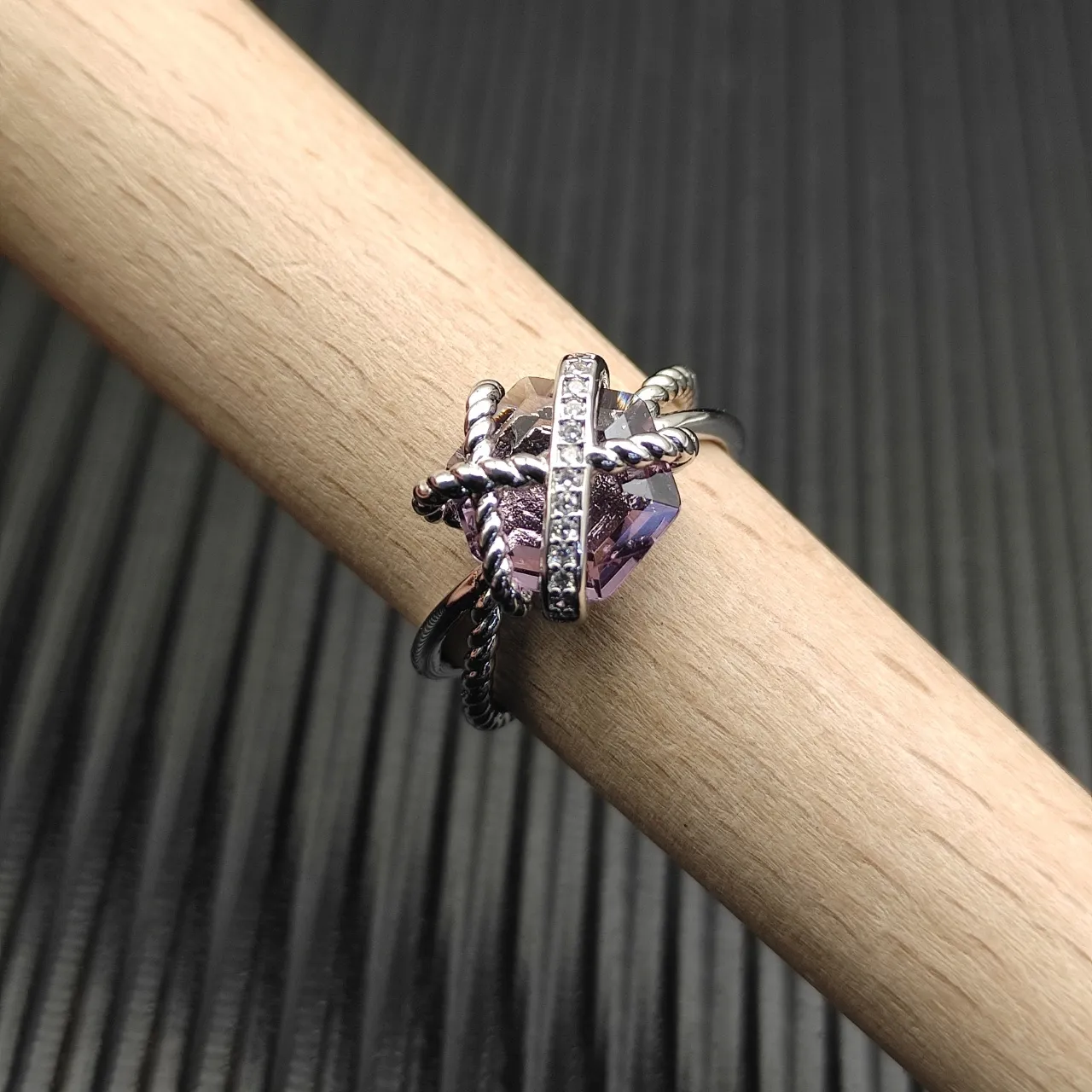 David Yurman Cable Love Knot Purple Gemstone Ring 7