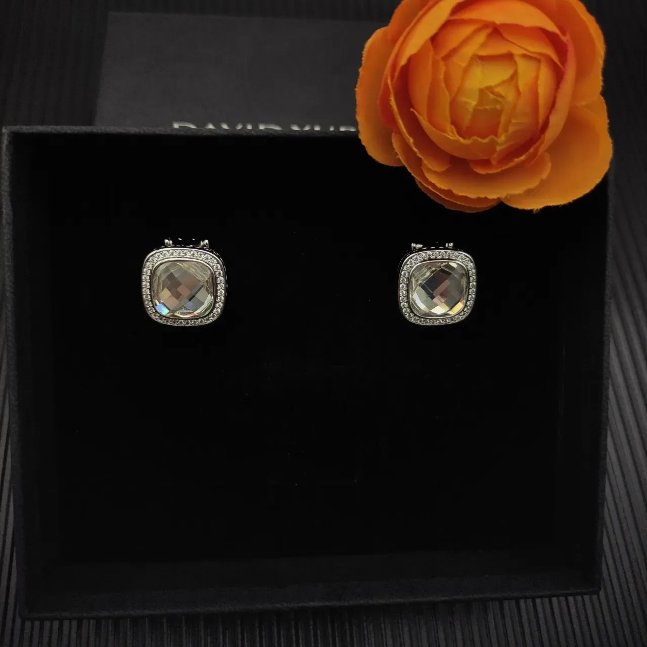 David Yurman Cushion-Cut Pavé Halo Earrings 7