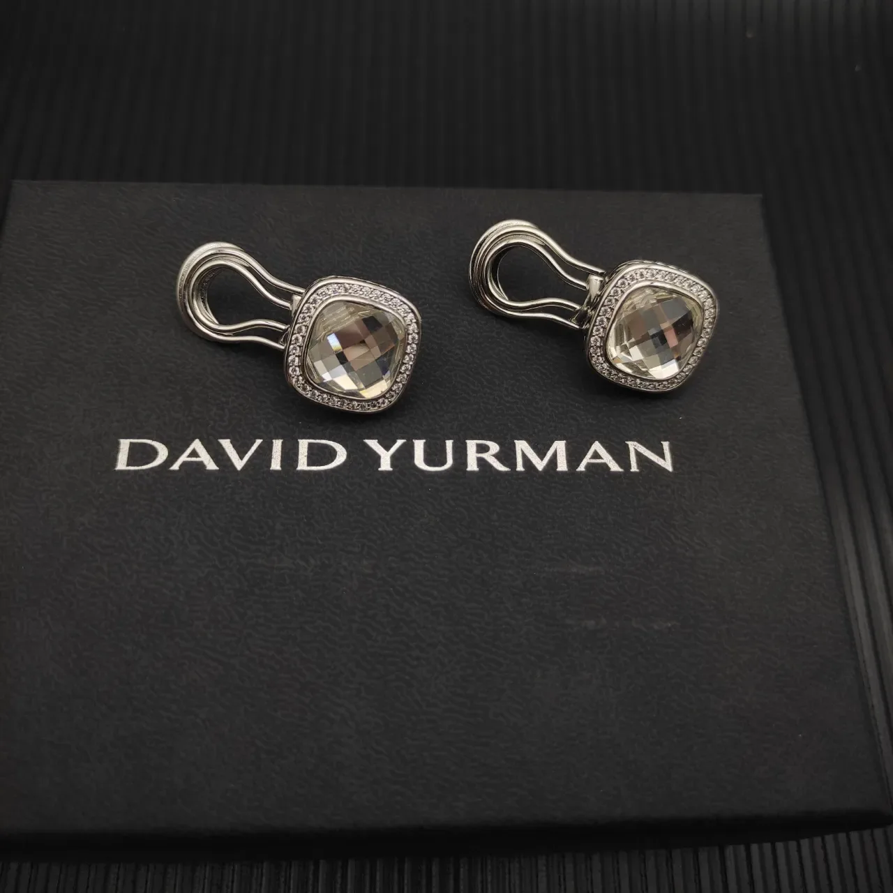 David Yurman Cushion-Cut Pavé Halo Earrings 8