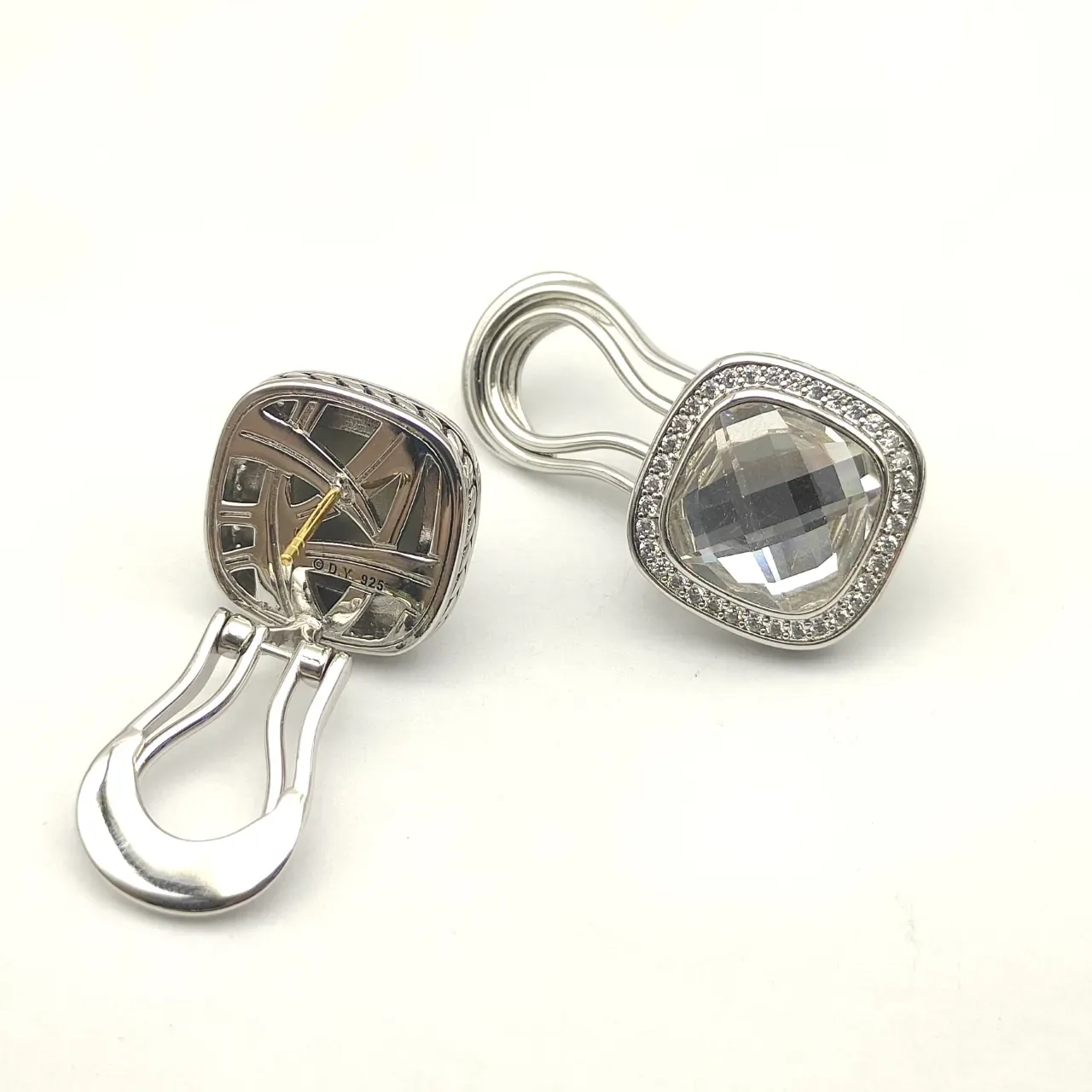 David Yurman Cushion-Cut Pavé Halo Earrings 10