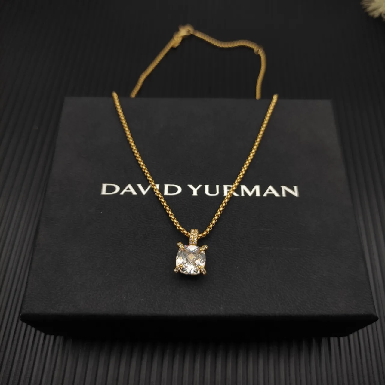 David Yurman Collier avec pendentif en pierre de taille cushion-cut en or 5