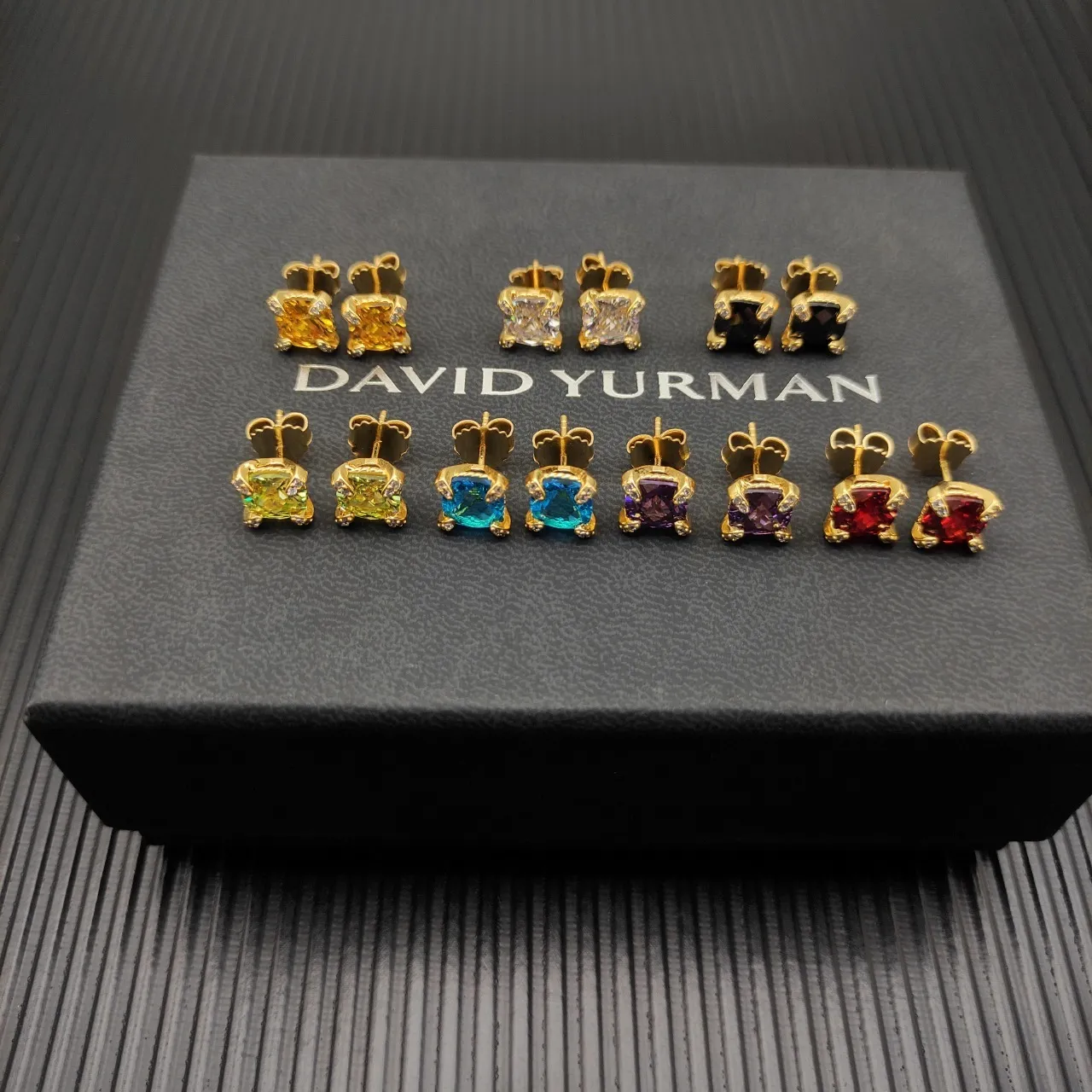 David Yurman Gold-Tone Square-Cut Stud Earrings 4