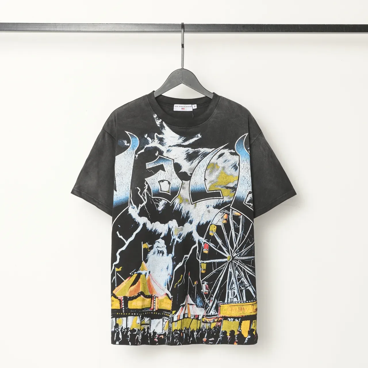 Distressed Black Oversized Graphic Print T-Shirt 2