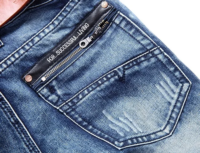 Distressed Mid-Rise Straight-Leg Button-Fly Blue Jeans 3