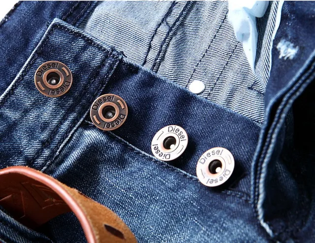 Distressed Mid-Rise Straight-Leg Button-Fly Blue Jeans 5