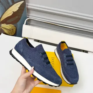 DOUCAL'S نافي كيت و سويد بدون لاس slip-on لايف ستايل سنيكرز