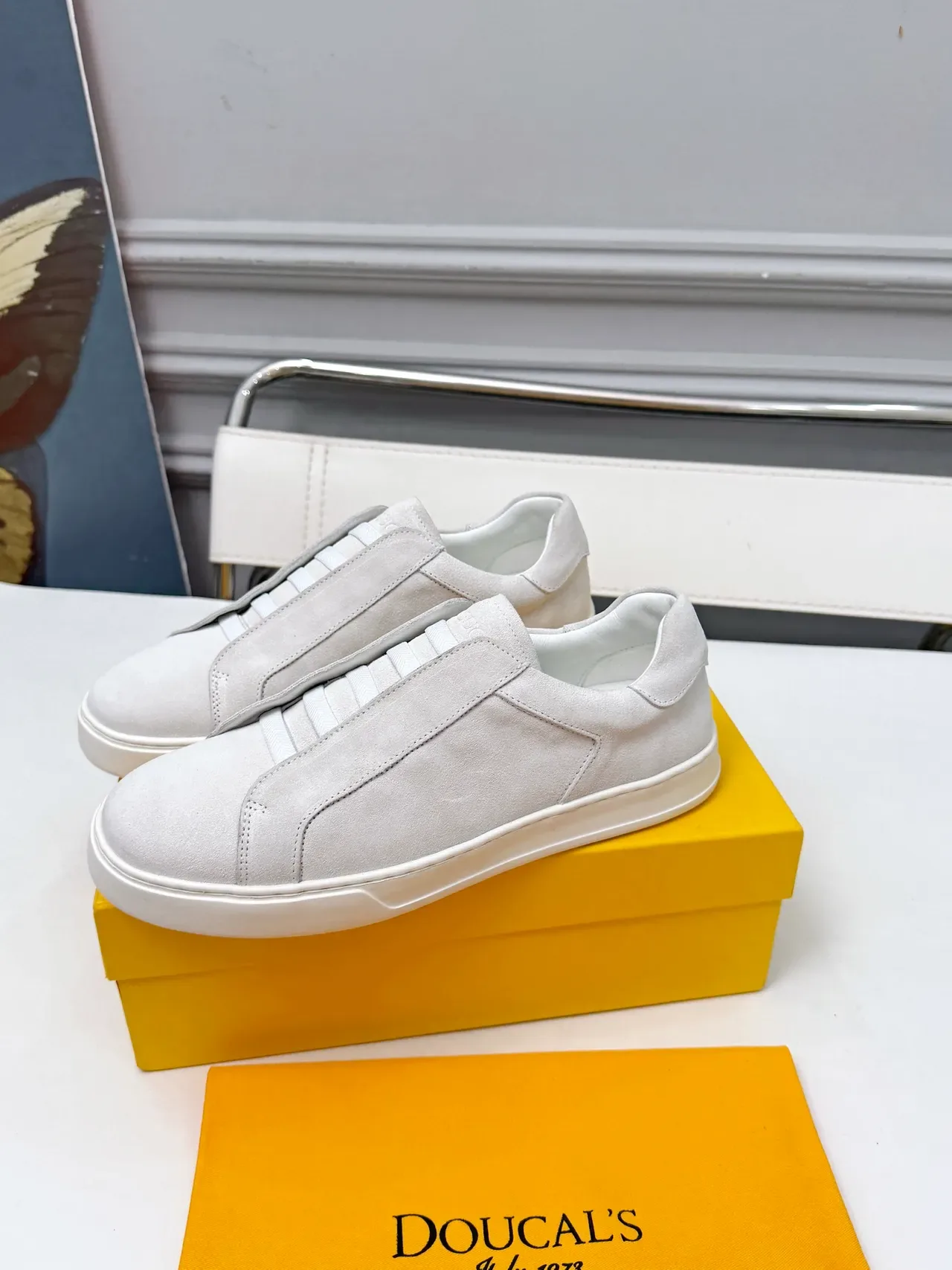 DOUCAL'S Slip-On Suede Lifestyle Sneakers 4